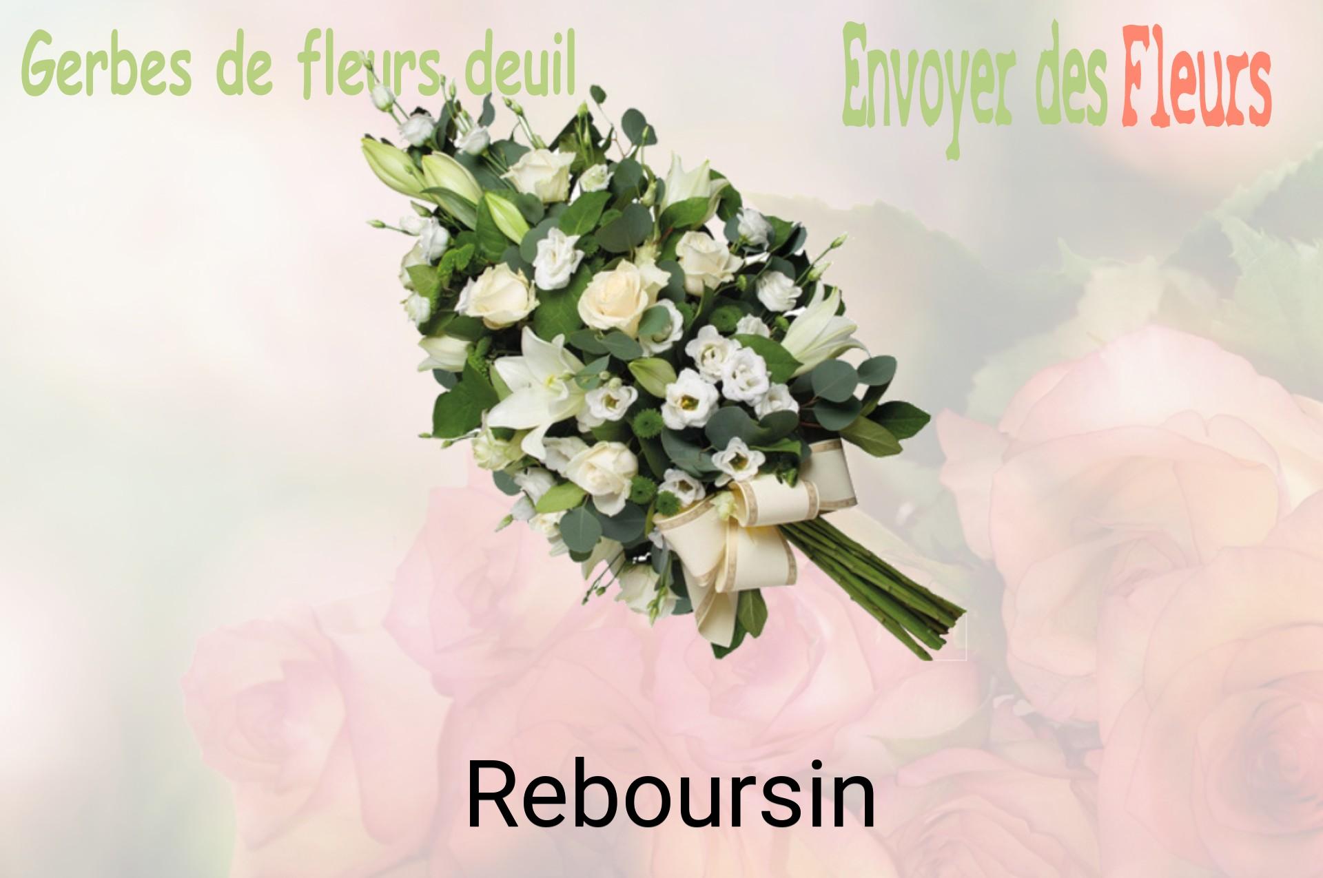 Gerbe de fleurs de deuil livrée à Reboursin
